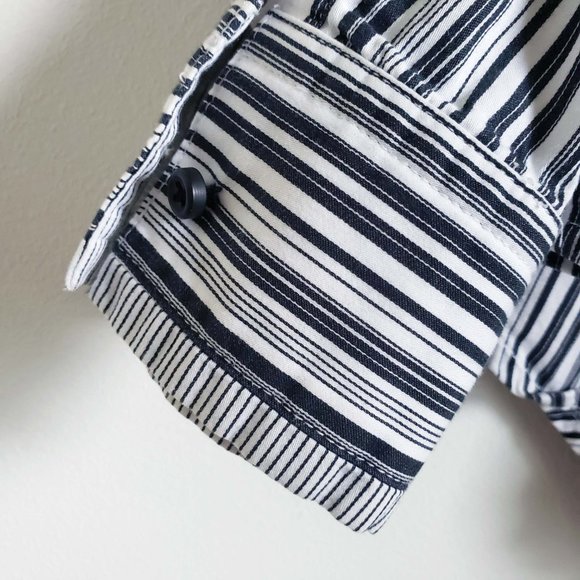 Jones New York Signature Women's Black Pin Button Down Shirt Top Blouse - Picture 11 of 13